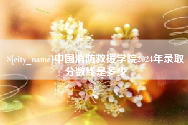 泉州中国消防救援学院2024年录取分数线是多少
