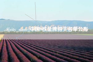 泉州中国9枚金牌得主名单公布
