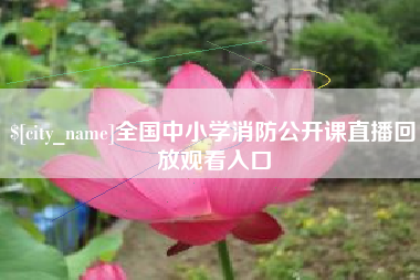 泉州全国中小学消防公开课直播回放观看入口
