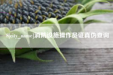 泉州消防设施操作员证真伪查询