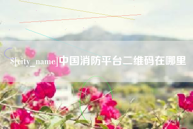 泉州中国消防平台二维码在哪里