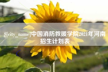 泉州中国消防救援学院2021年河南招生计划表