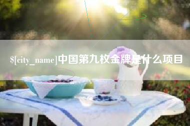 泉州中国第九枚金牌是什么项目