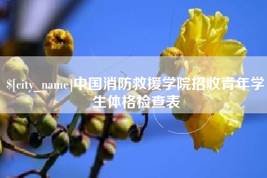 泉州中国消防救援学院招收青年学生体格检查表